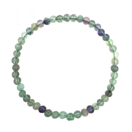 Multicolored beaded bracelet on a white background