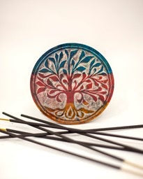 Incense Holder Plate Tree Tye Dye