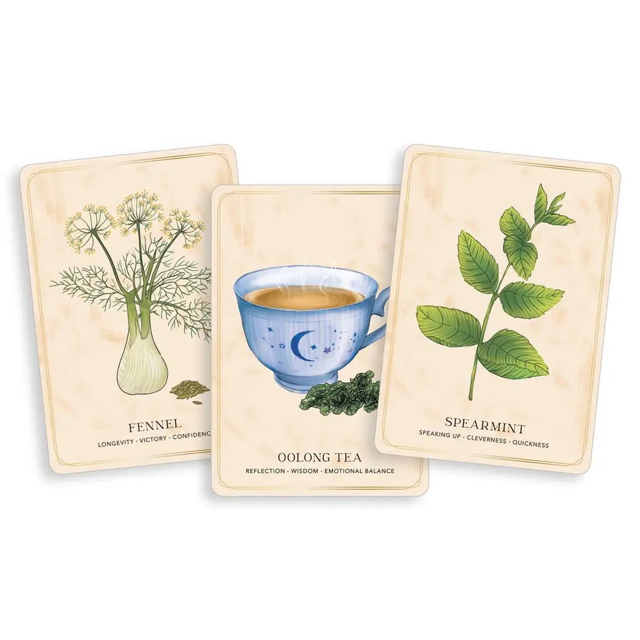 Herbal Tea Magic For the Modern Witch Oracle Deck fennel, oolong spearmint