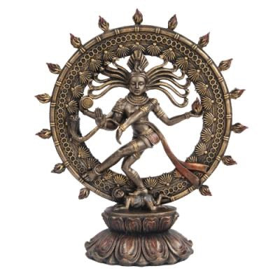 Bronze statue of a dancer Shiva on a white background