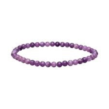 Purple beaded bracelet on a white background