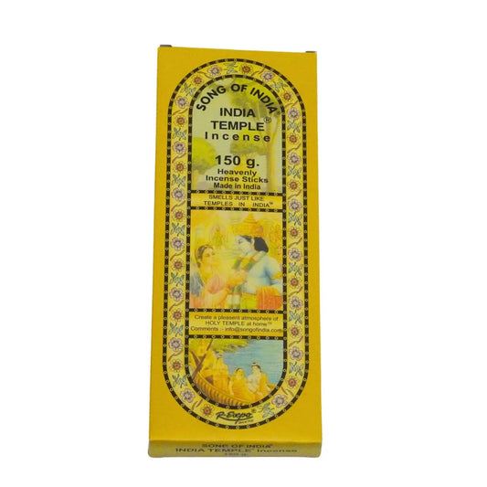 Box of India Temple Incense with decorative design on a white background