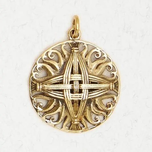 Pendant Brigid's Cross Flames Bronze