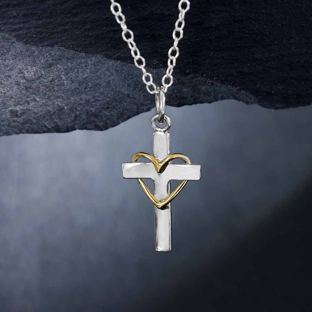 Necklace Cross with Heart