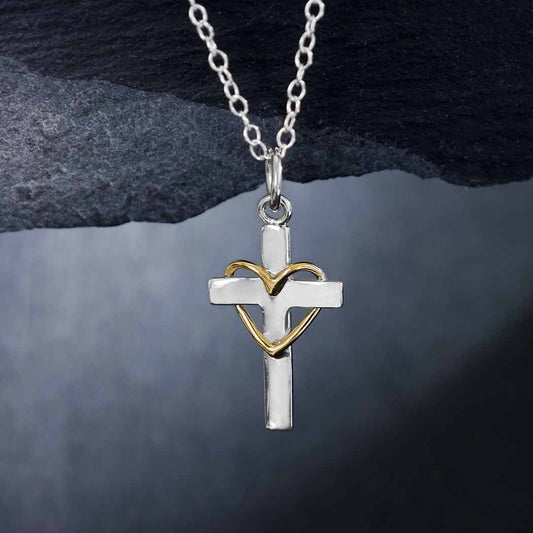 Necklace Cross with Heart