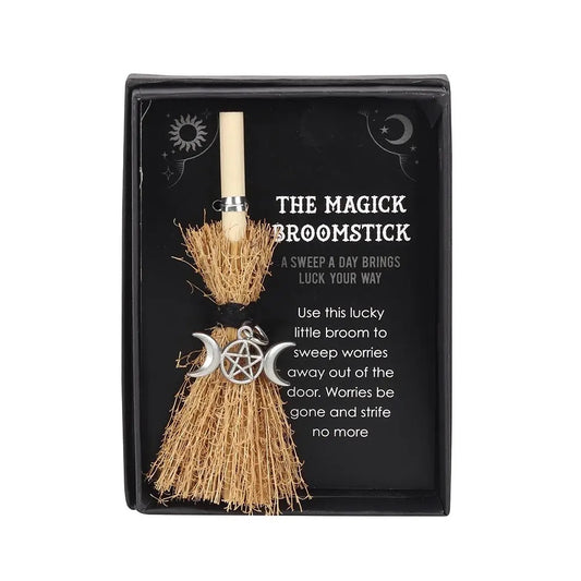 Charm Broom Triple Moon in Box
