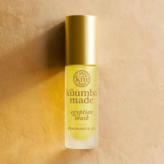 Kåumba Made Egyptian Musk fragrance oil bottle on a beige background