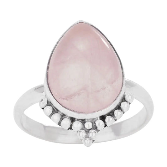 Ring Rose Quartz Tear Drop