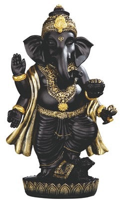 Statue Ganesh Black Mushak on white background
