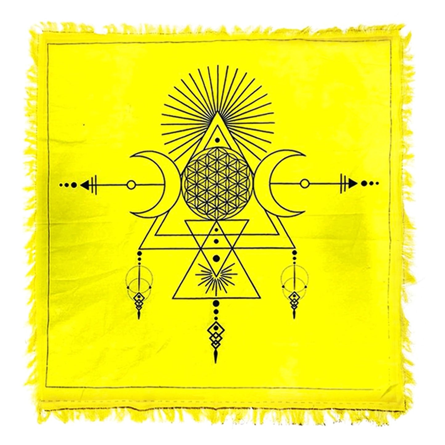 Altar Cloth Flower of Life Triple Moon 24 x 24
