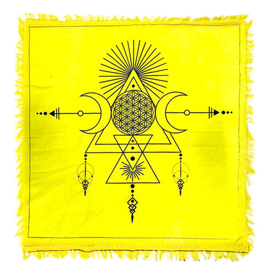Altar Cloth Flower of Life Triple Moon 24 x 24