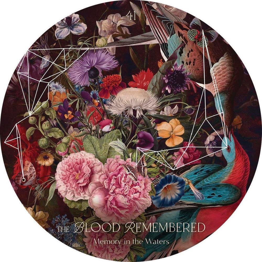 Oracle card with floral design and geometric elements, featuring text 'The Blood Remembered: Memory in the Waters'.