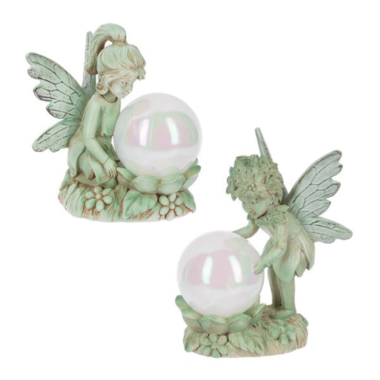 Statue Fairy Green With Ball