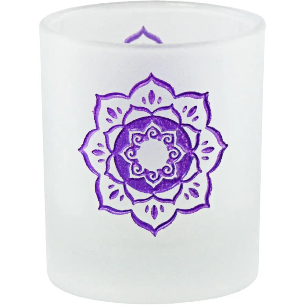 Candle Holder Votive Frosted Lotus