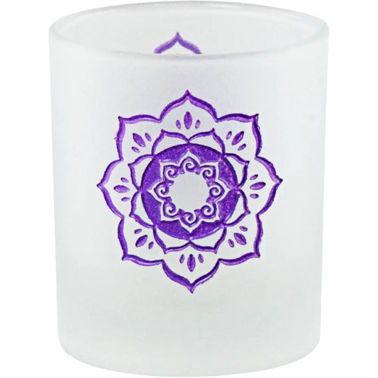 Candle Holder Votive Frosted Lotus