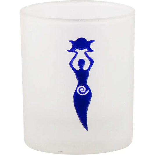 Candle Holder Votive Frosted Goddess Moon