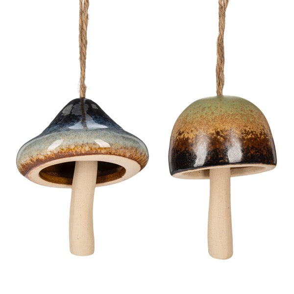 Ornament Bell Mushroom Ceramic two