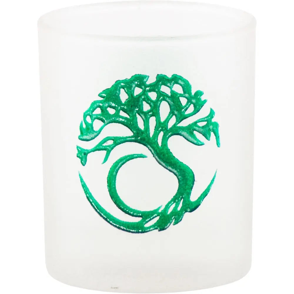 Candle Holder Votive Frosted Tree of Life