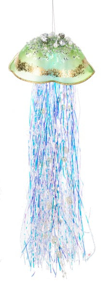 Ornament Jellyfish Glass Top green