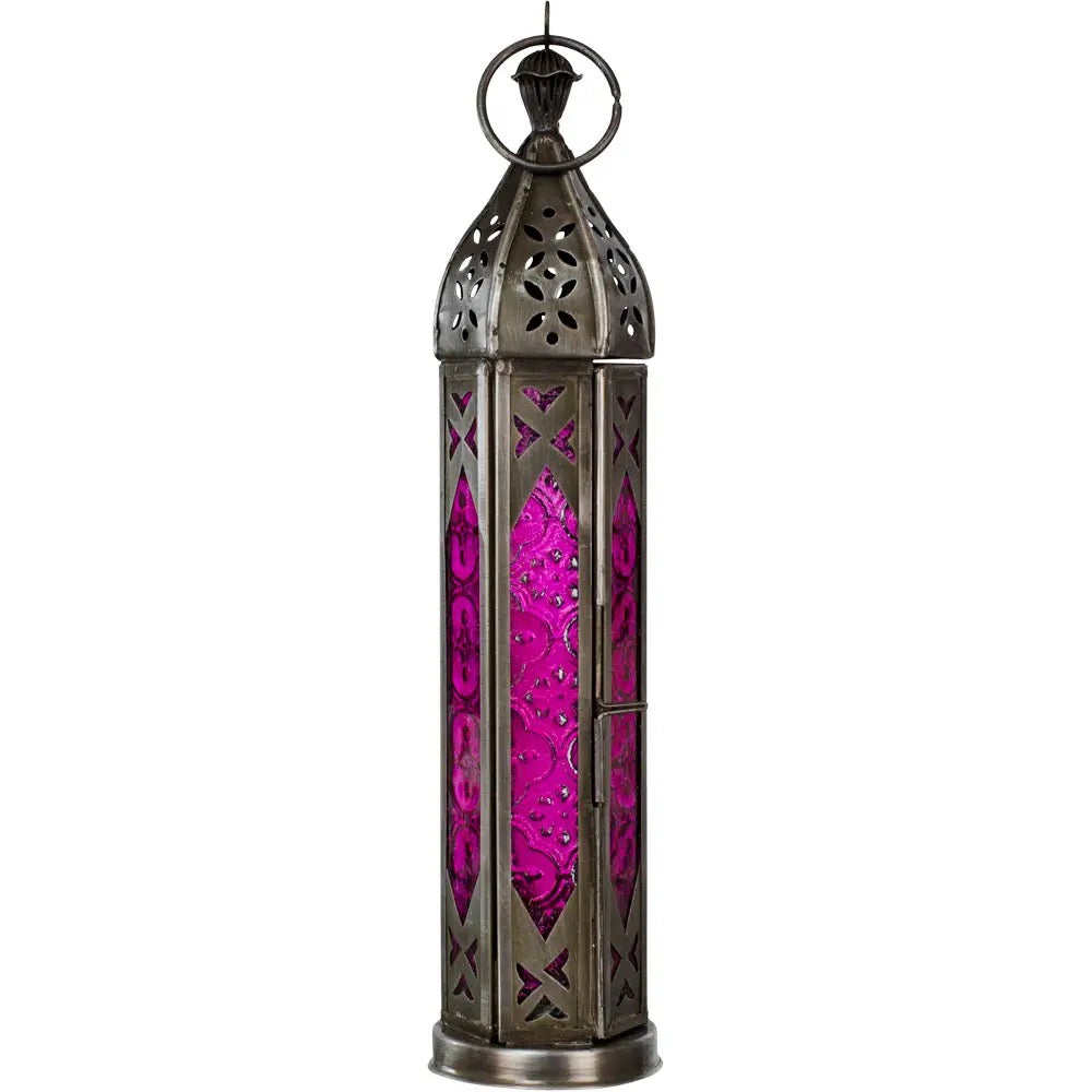Candle Holder Lantern Tower Pink