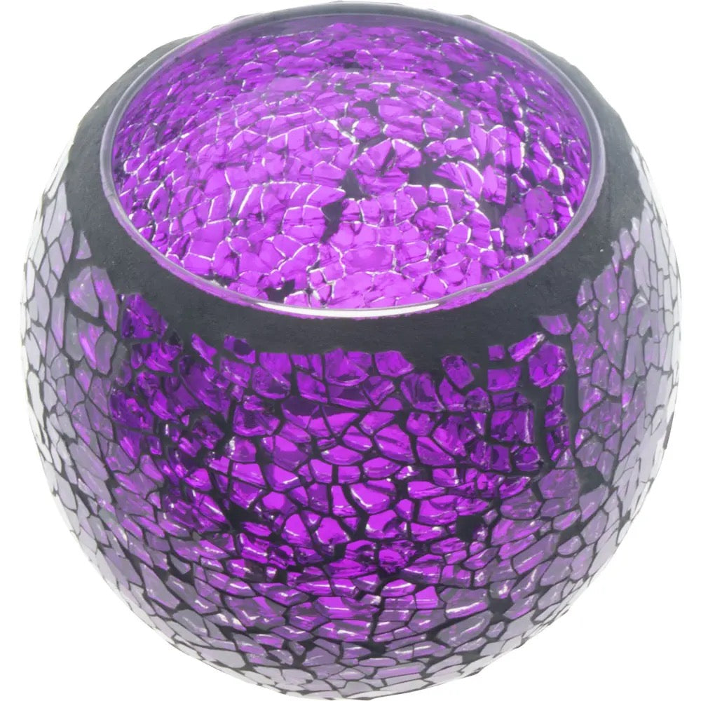 Candle Holder Votive Mosaic Purple