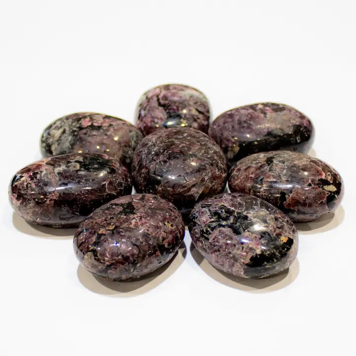 Garnet Palm Stone on a white background