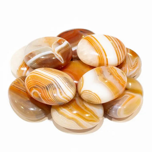 Carnelian Banded Palm Stone