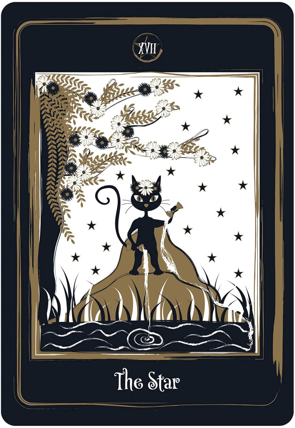 Golden Black Cat Tarot Deck The Star