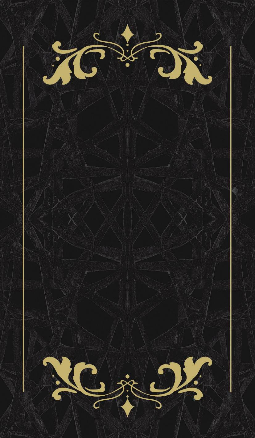 Decorative gold pattern on a black background