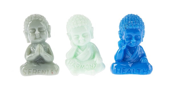 Charm Buddha grey, pale green, blue