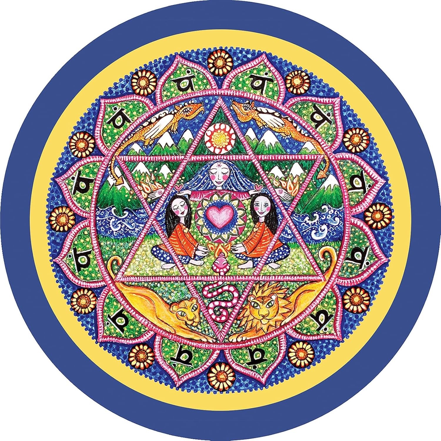 Mandala Healing Oracle round card