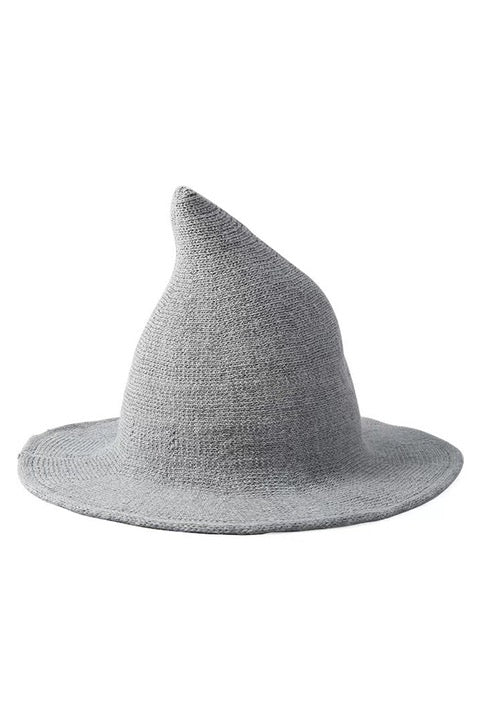 Gray witch hat on a white background