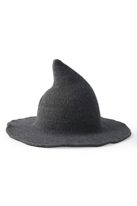 Dark gray witch hat on a white background