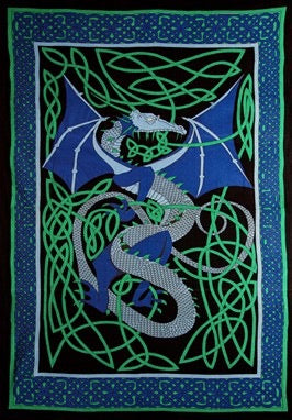Tapestry Celtic Dragon Blue