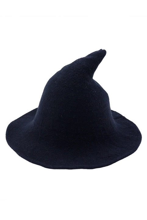 Navy witch hat on a white background
