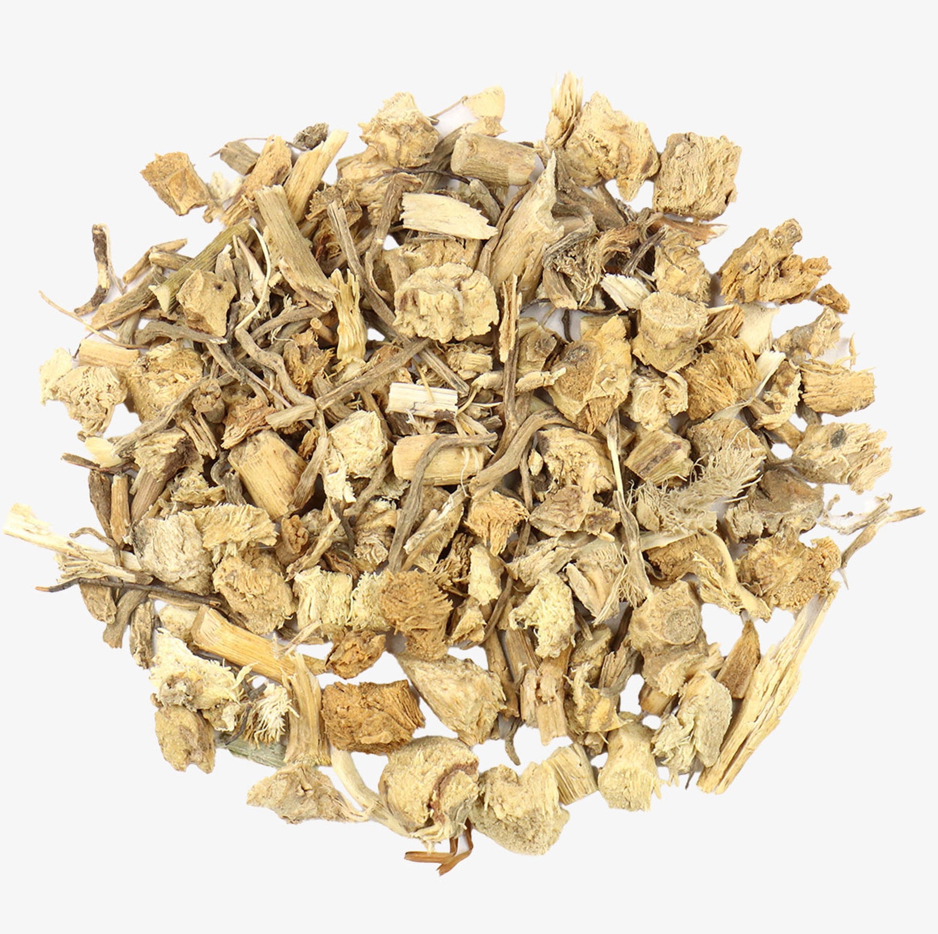 Butchers Broom Root Cut & Sifted ale cream colored