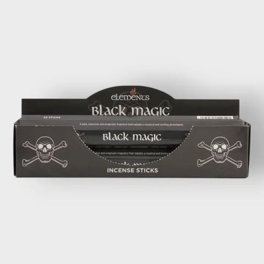 Box of Elements Black Magic incense sticks on a white background