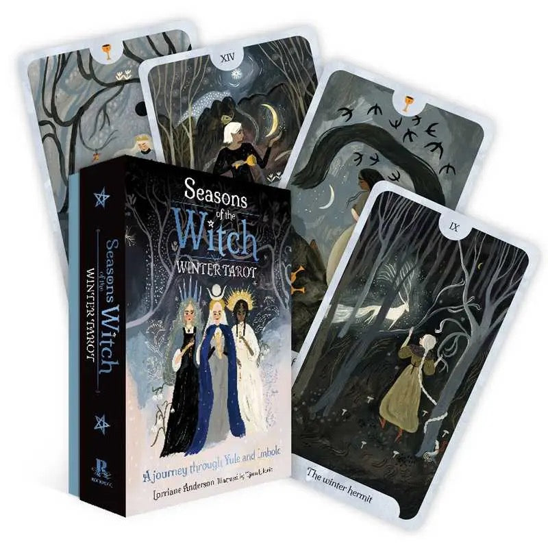 Seasons of the Witch Tarot Winter Deck and four cards