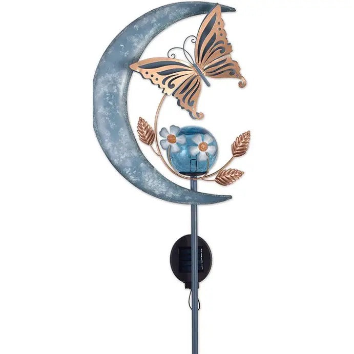Stake Moon Blue Butterfly Solar