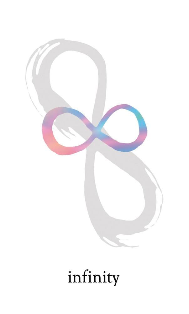 Infinity symbol with pastel gradient on a white background