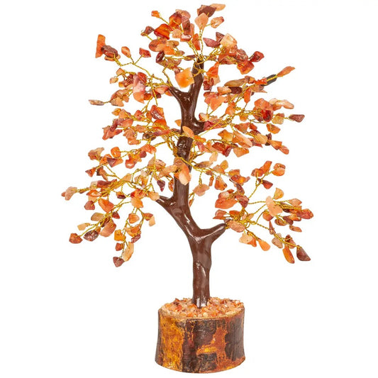 image of Tree Gemstone Carnelian, 9-10 inches on white back ground