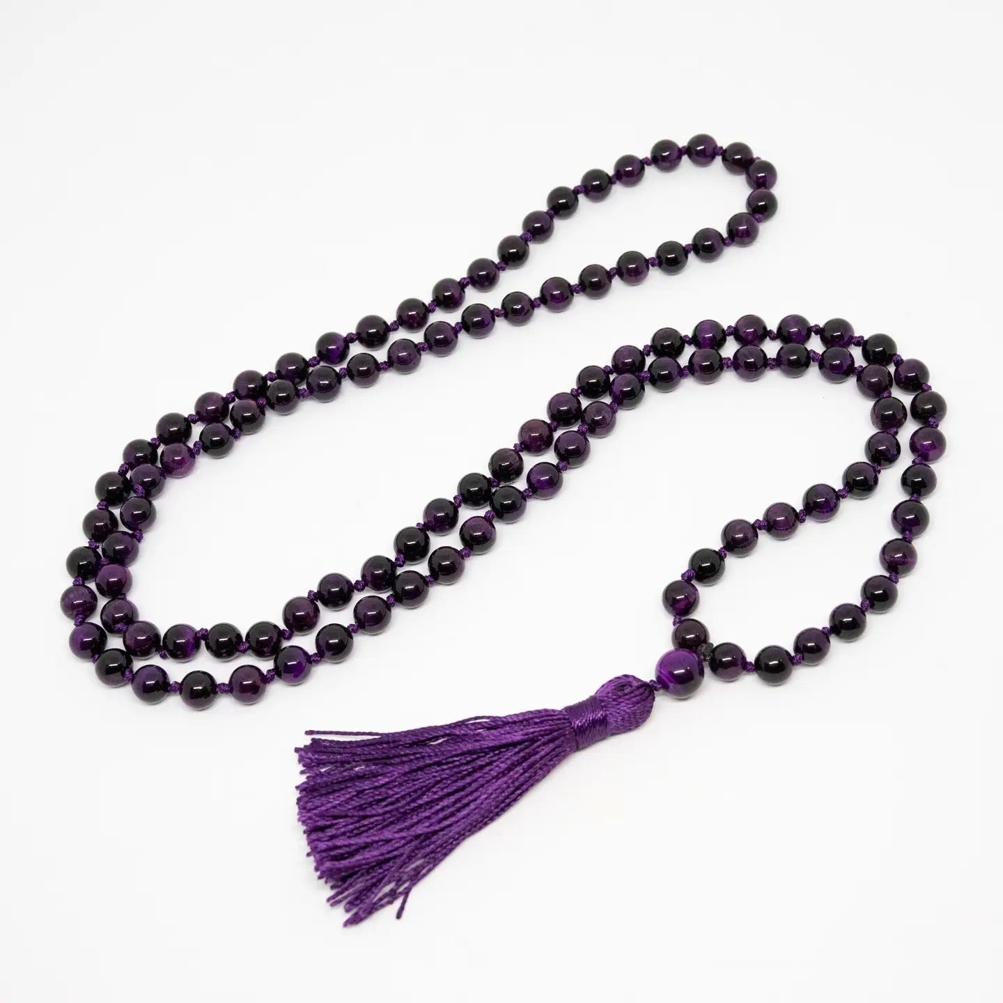 Mala Tiger Eye Purple Knotted