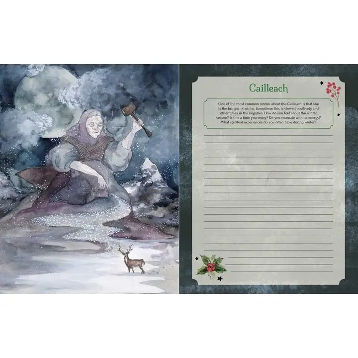 Greeting card with illustration of a fairy and deer, featuring a letter on the right side.