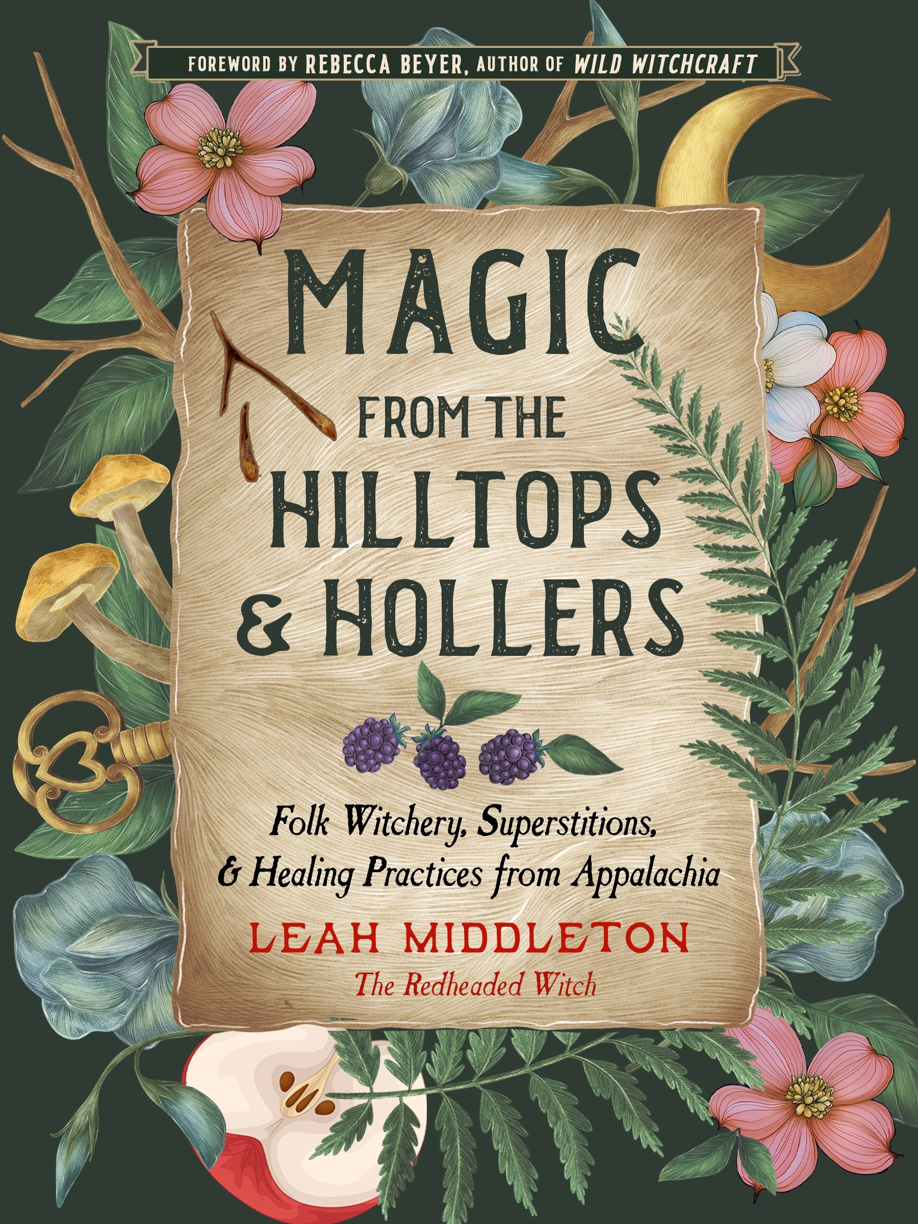 Magic From The Hilltops & Hollers book cover floral motif with green background