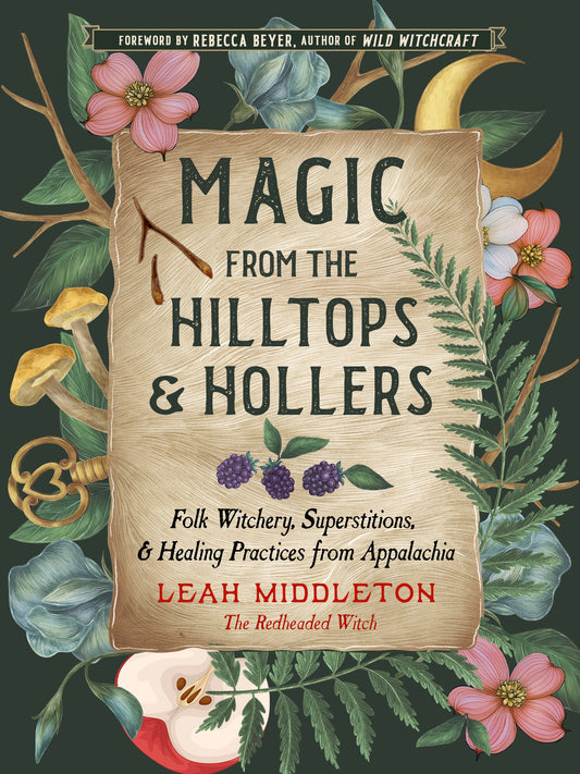 Magic From The Hilltops & Hollers book cover floral motif with green background
