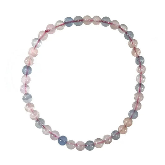 Necklace with multicolored beads on a white background
