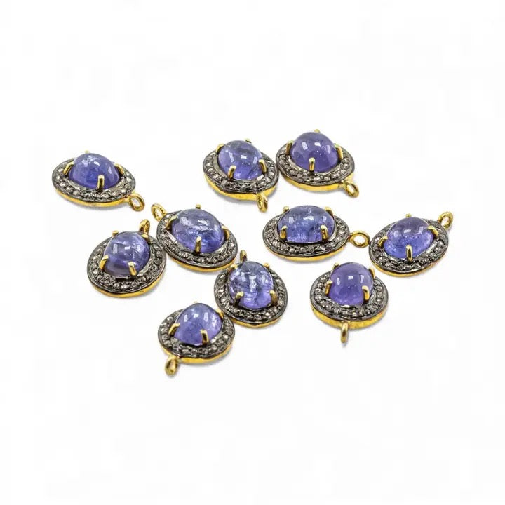 Pendant Black Diamond Tanzanite collection on white background