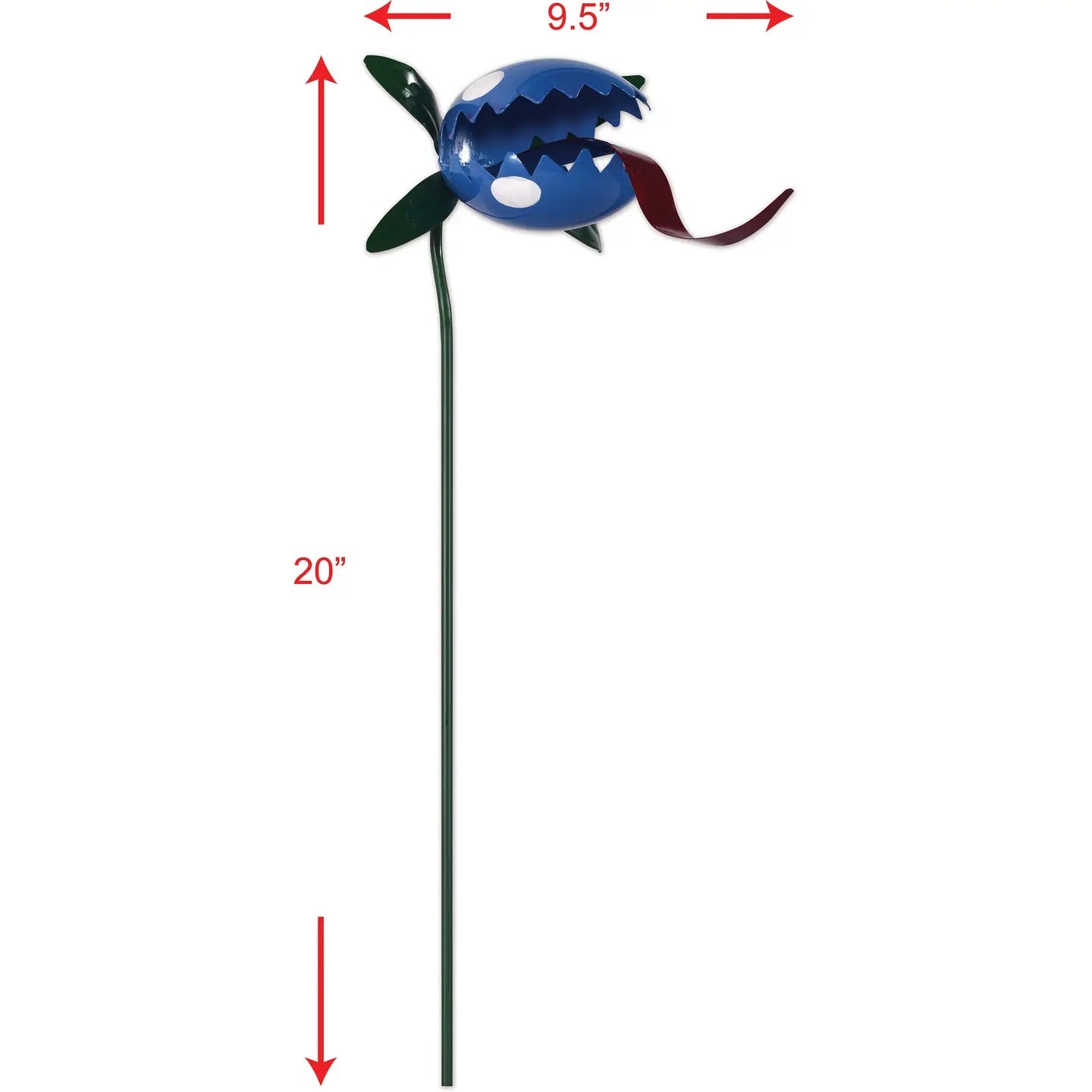 Stake Monster Flower Blue 20 in dimensions