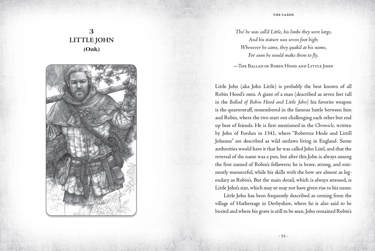 Illustration of Little John from Robin Hood with text on a white background