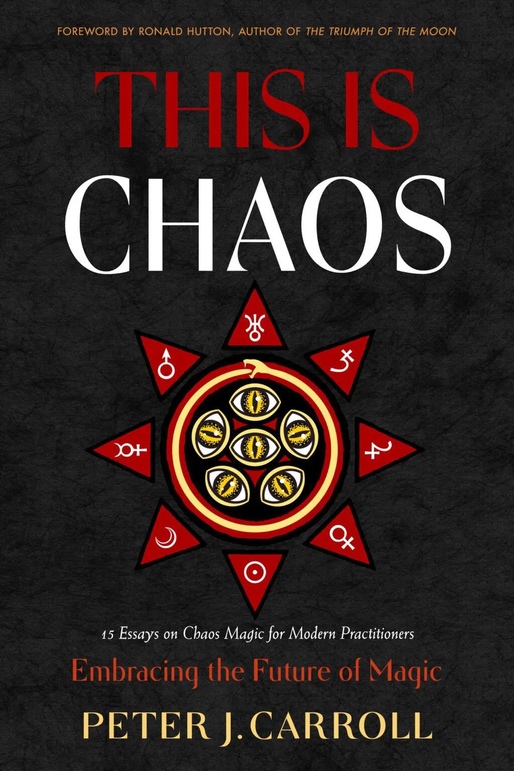 Book cover of 'This is Chaos' with a central symbol and text on a dark background
